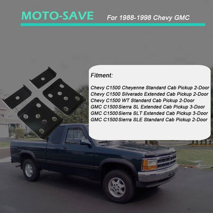 Solid Spare For 1988-1998 Chevy Silverado C1500 Pickup C-Notch Rear Support & Drop Flip Kit