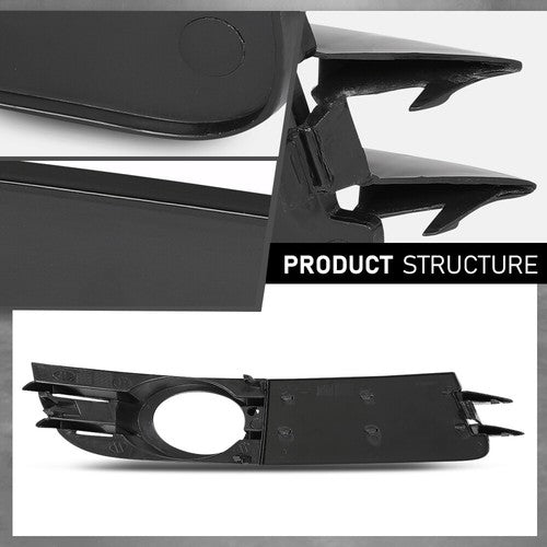 Solid Spare Fog Light Bezel Lamp Trim Fit For 06-08 Audi A6 05-08 A6 Quattro Sedan LH RH