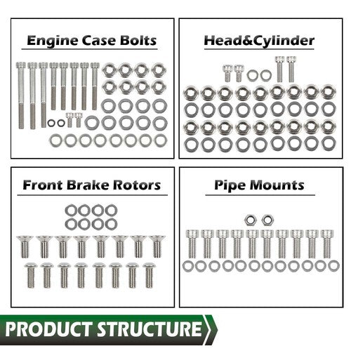 Solid Spare Fit For 87-06 Yamaha YFZ350 Banshee Stainless Steel Atv Bolt Screw Kit Set
