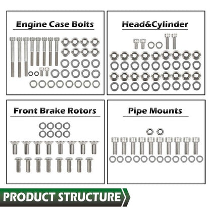 Solid Spare Fit For 87-06 Yamaha YFZ350 Banshee Stainless Steel Atv Bolt Screw Kit Set