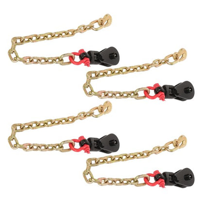 Solid Spare 4PCS 2Tons Snatch Block | 3" Sheave for 3/8" Inch Wire Rope with G70 Chain Black