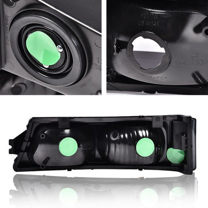 Solid Spare Smoked Clear Corner Headlights+Signal Bumper Lamp Fit For 03-07 Chevy Silverado