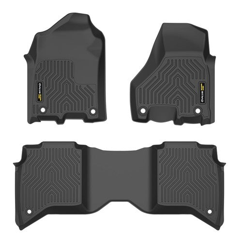 Solid Spare Fit For 19-24 Ram 2500/3500 Crew Cab All Weather TPE Floor Mats Protection Liner