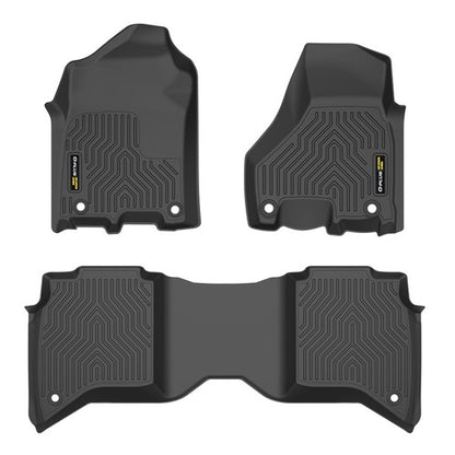 Solid Spare Fit For 19-24 Ram 2500/3500 Crew Cab All Weather TPE Floor Mats Protection Liner