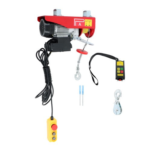 Solid Spare 440lbs Mini Electric Hoist 14ft Wired+328ft Wireless Remote Control 110V 510W