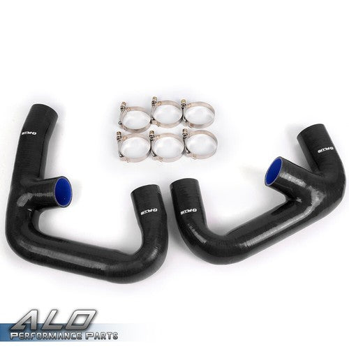 Solid Spare Intercooler Upgrade Kit + Silicone Hose Black Fit For Volkswagen Golf R GTI MK7