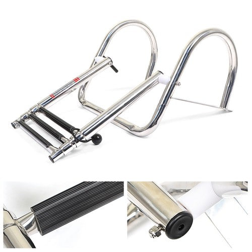 Solid Spare Boat Ladder Stainless Steel 3 Steps Telescoping Ladder Folding Dock Ladder