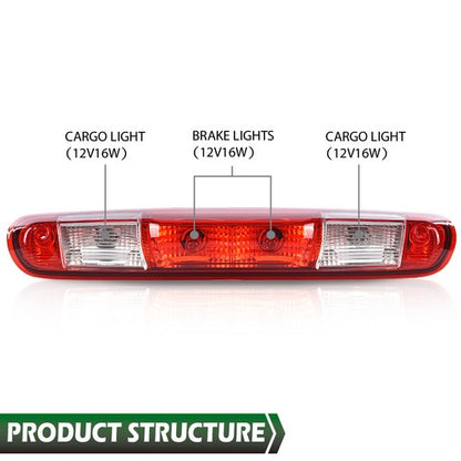 Solid Spare Fit For 07-14 Silverado Sierra High Mount 3rd Brake Light Cargo Combination Lamp