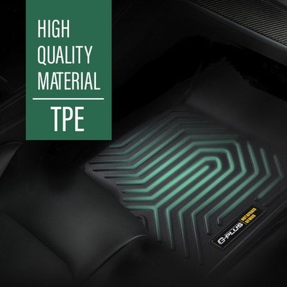 Solid Spare TPE Floor Mats Liners Fit For 2024-2025 Toyota Tacoma Double Cab All Weather