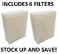 Solid Spare EFP Humidifier Filters for Bionaire W6 W6S W-6 W7 W9 W9s - 6 Pack