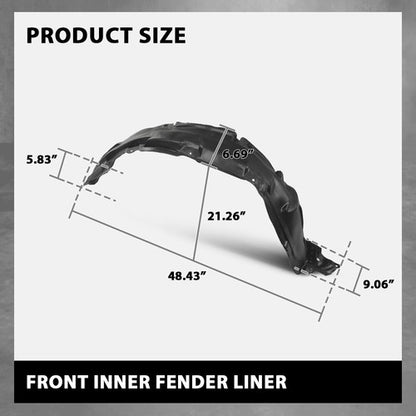Solid Spare Fit For 2006-2012 Toyota RAV4 Front Left+Right Fender Liner Splash Shield