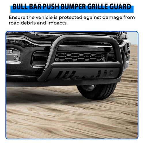 Solid Spare For 2009-2023 Dodge Ram 1500 Brush Bull Bar Push Front Bumper Grille Guard