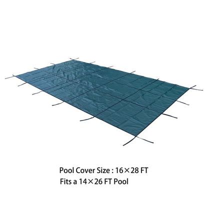 Solid Spare Inground Pool Cover Safety Fits Rectangle Swimming Pool Mesh Solid Pool Cover
