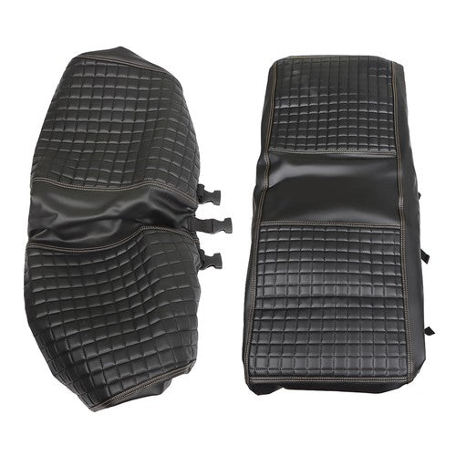 Solid Spare Golf Carts Rear Seat Cover Kit For Club Car/E-Z-Go/Yamaha Universal Size Black