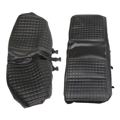 Solid Spare Golf Carts Rear Seat Cover Kit For Club Car/E-Z-Go/Yamaha Universal Size Black