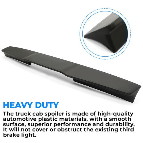 Solid Spare Painted Black Trunk Roof Spoiler Lip Wing For Ford F-150 F150 Gen 2 Raptor 15-20