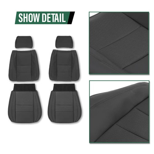 Solid Spare Fit For 2011-2019 Jeep Grand Cherokee Front & Rear Full Set Seat Covers Replace