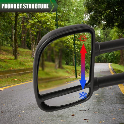 Solid Spare 1Pair Side Tow Mirrors Power+Heated Fit For 1999-2007 Ford F250 F350 Super Duty