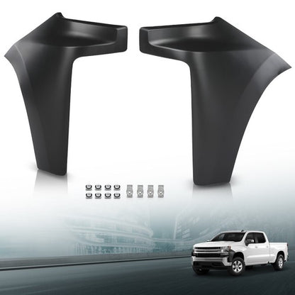 Solid Spare Fit For 19-22 Chevy Silverado 1500 Front Bumper End Cap Extension Left+Right