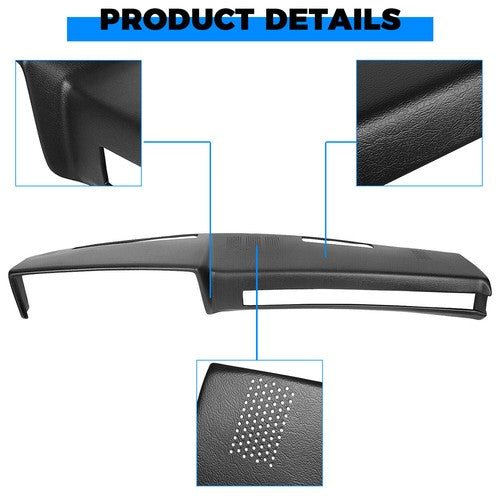 Solid Spare Hard Black Dash Pad Cover Cap For 1981-1991 Chevrolet GMC C/K/R/V Truck/SUV