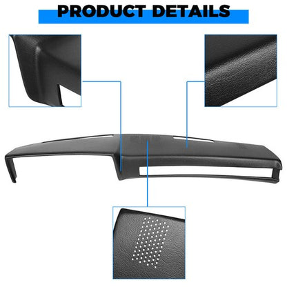 Solid Spare Hard Black Dash Pad Cover Cap For 1981-1991 Chevrolet GMC C/K/R/V Truck/SUV