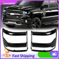Headlight Trim Bezel Cover For Chevy Silverado 1500 2016-2018 Black LH+RH Pair