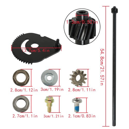 Solid Spare 938-05078 Steering Rod Shaft & 617-04094 Steering Gear For MTD Troy Bilt