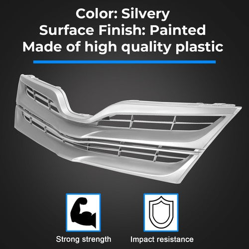 Solid Spare Fits Toyota Venza 2013-2016 Front Upper Grille Grill Silver Factory Replacement
