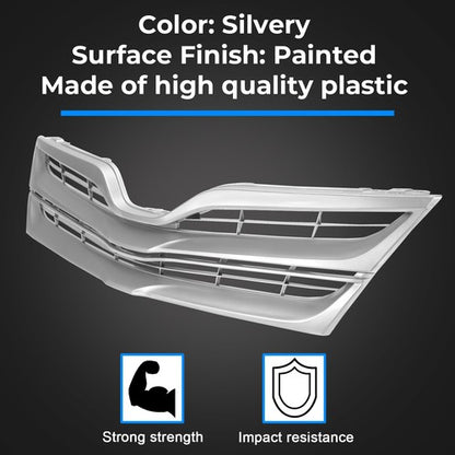 Solid Spare Fits Toyota Venza 2013-2016 Front Upper Grille Grill Silver Factory Replacement