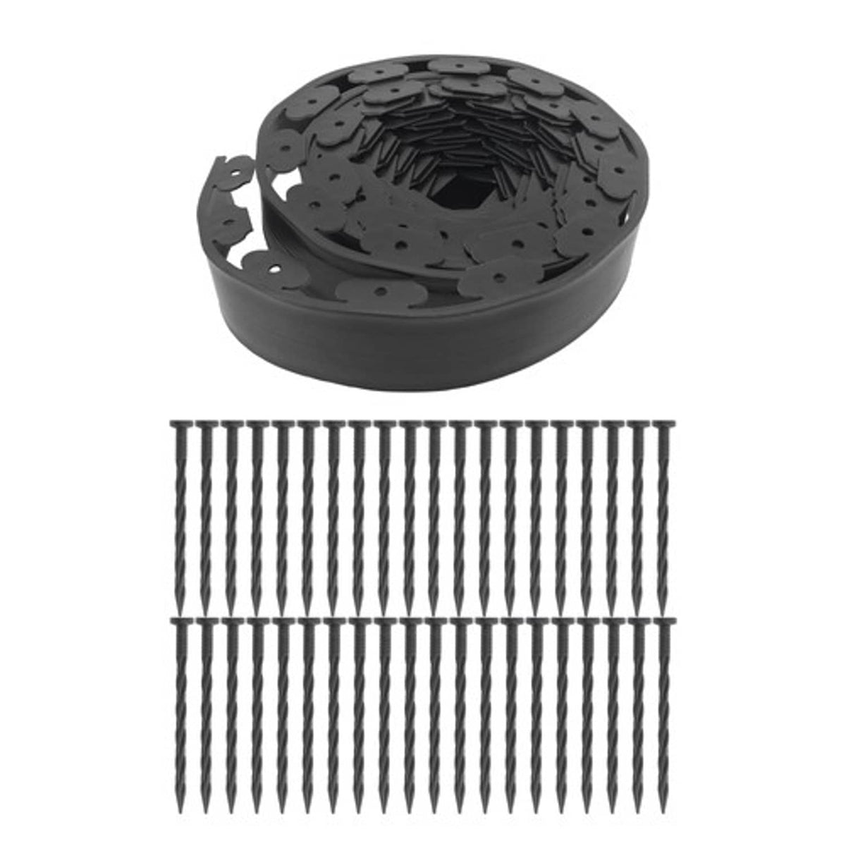 Solid Spare No Dig Lawn Border L-shaped Lawn Garden Edging Kit Plastic With Anchoring Spikes
