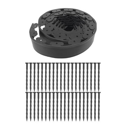 Solid Spare No Dig Lawn Border L-shaped Lawn Garden Edging Kit Plastic With Anchoring Spikes