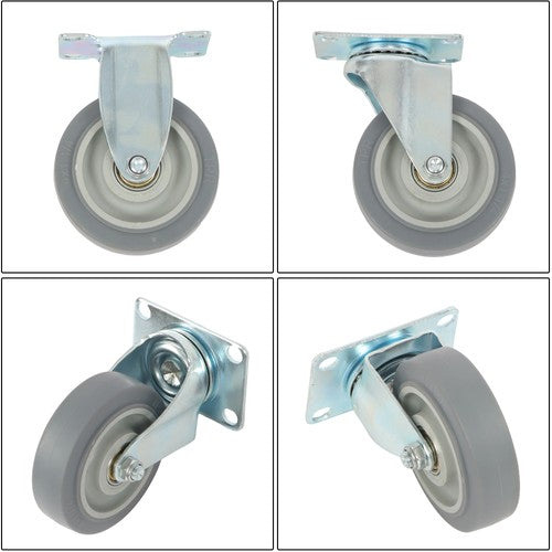 Solid Spare 4 Pack (Two Straight, Two Inclined) 4" Heavy Duty Swivel Caster Wheels 1200Lbs