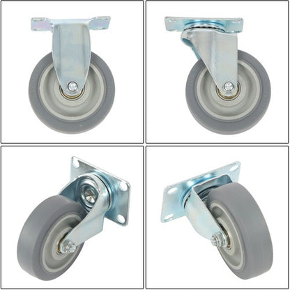 Solid Spare 4 Pack (Two Straight, Two Inclined) 4" Heavy Duty Swivel Caster Wheels 1200Lbs