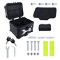 Solid Spare Aluminum Hard Motorcycle Trunk With Silver Hanging Plate Rear Trunk Black 45L