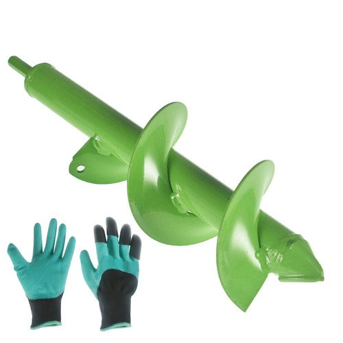 Solid Spare Garden Planting Auger 3x12Inch,Heavy Duty Solid with Thickened Spirals Green