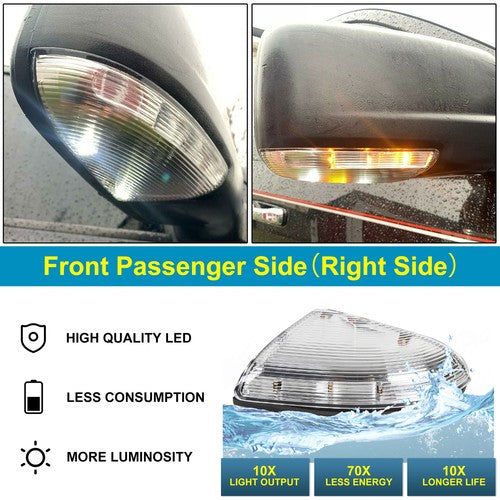 Solid Spare For Dodge Ram 1500 2500 2009-14 10 Passenger Mirror Turn Signal Light 68064948AA