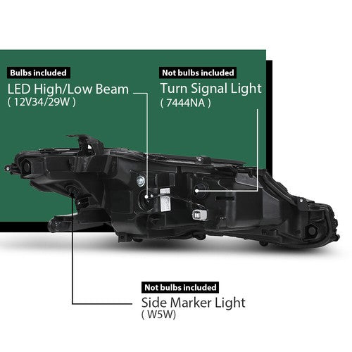 Solid Spare Fit For 2018-2024 Toyota Camry L LE SE Projector Headlights Assembly Left Side