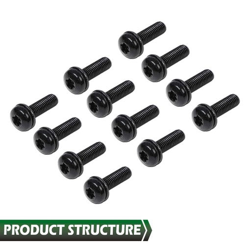 Solid Spare 12pcs Windshield Frame & Hinge Torx Screws Fit For 2007-2017 Jeep Wrangler JK