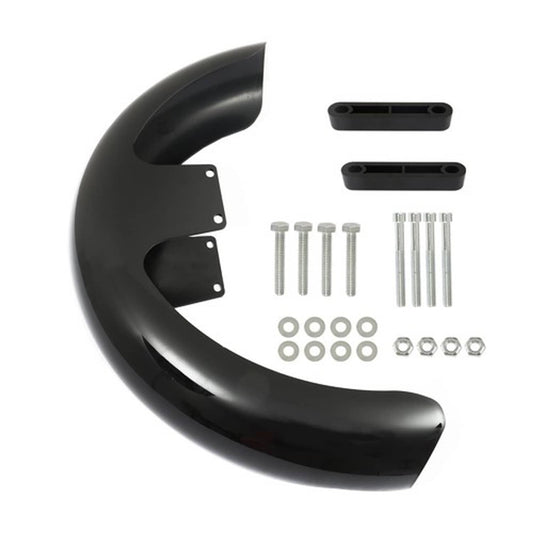 Solid Spare For Touring Electra Glide Street Glide 19" Wheel Wrap Front Fender bright black