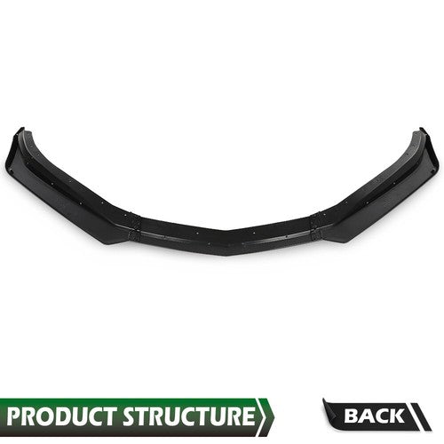 Solid Spare Fit For 16-2021 Chevrolet Camaro 1LE Style Front Bumper Lip Splitter Gloss Black