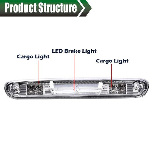Solid Spare Fit For 07-2014 Chevy Silverado GMC Sierra Clear LED 3rd Brake Light Cargo Lamp
