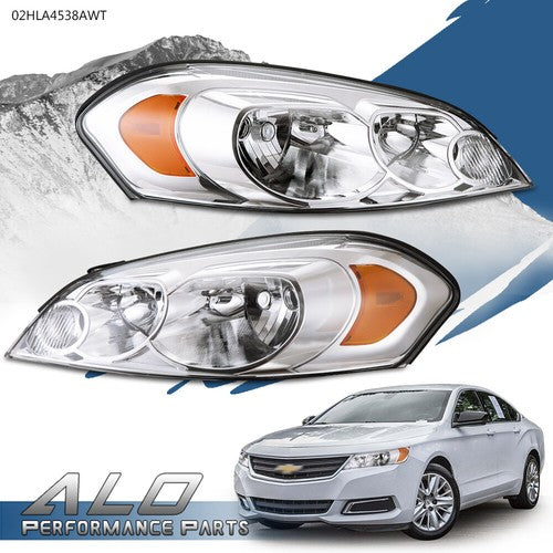 Solid Spare For 06-16 Chevy Impala Limited Chrome Housing Amber Corner Headlight Headlamps