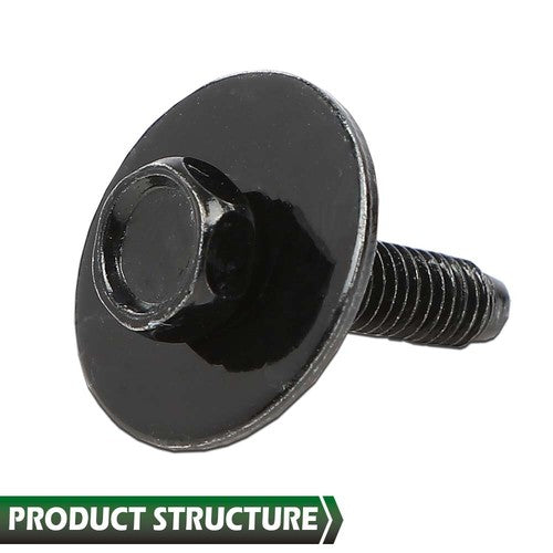 Solid Spare Fit For Ford Truck Body Bolts & U-Nut Clips- M6-1.0 x 25mm- 10mm Hex Black