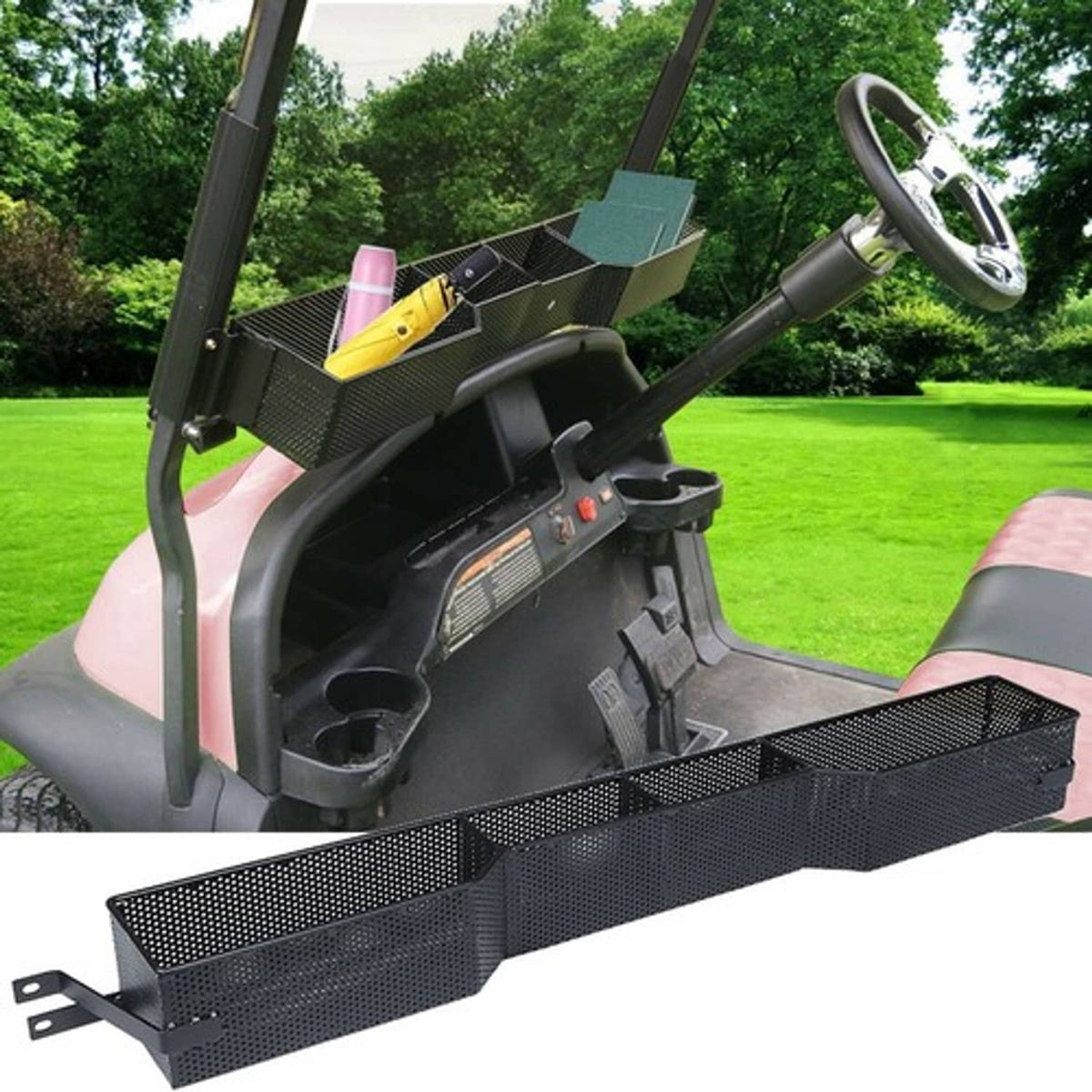 Solid Spare Front Basket Dash Storage / Tray Organizer For EZGO TXT Golf Cart 1994-2013