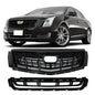 Fit 2013-2017 Cadillac XTS Front Bumper Black Upper Grille Lower Grill 2PCS
