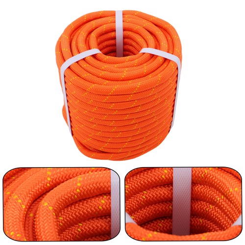 Solid Spare 1/2"×125' Double Braid Polyester Rope 8400Lbs Breaking Strength Bull Rope Orange