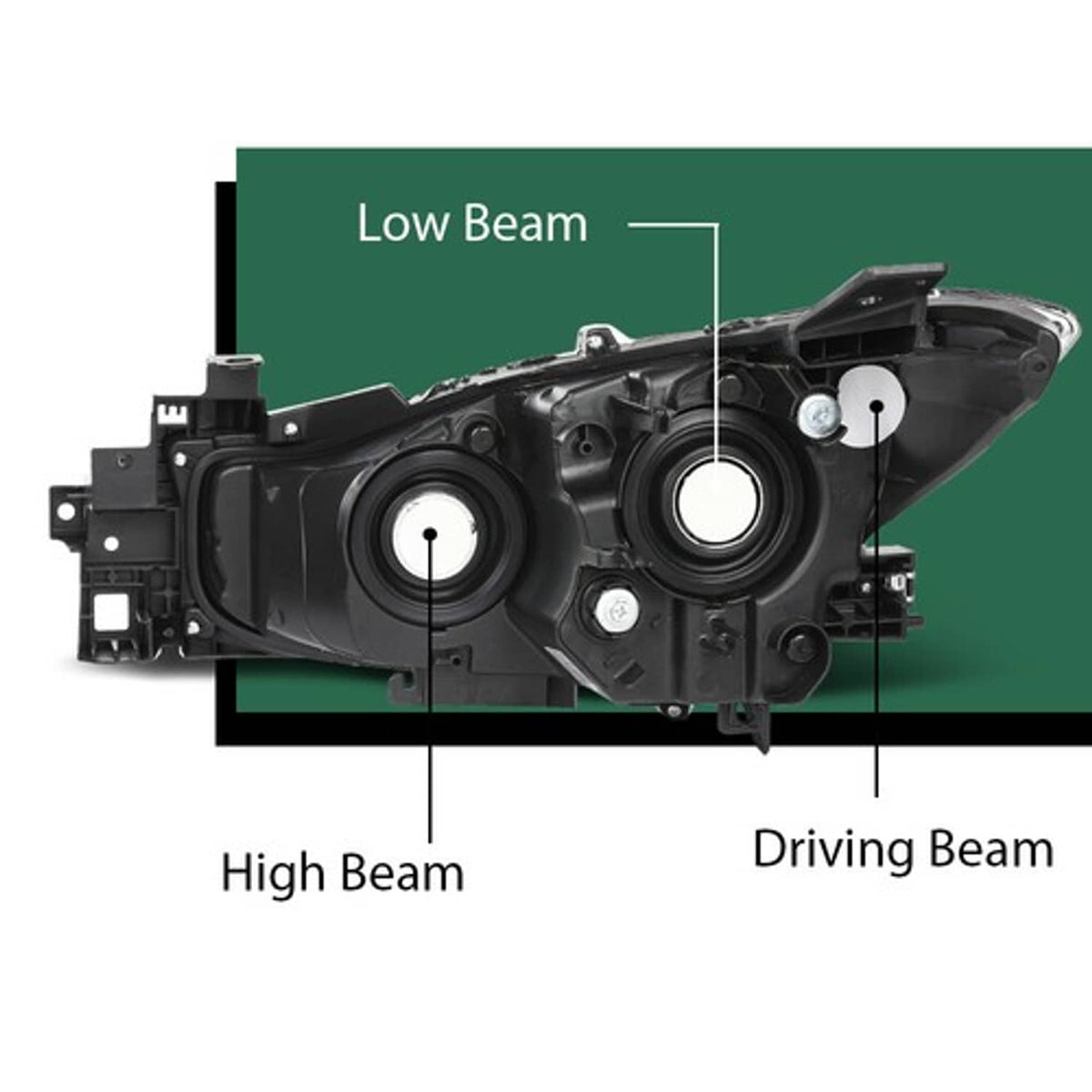 Solid Spare Headlights Assembly For 2017-2018 Mazda 3 Clear Halogen Black Housing Right&Left