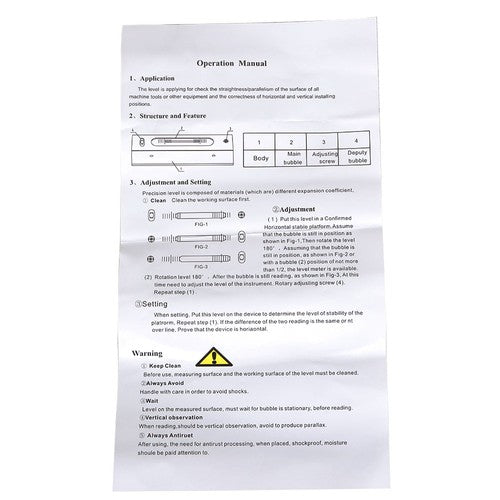 Solid Spare 12'' Master Precision Level in Fitted Box For Machinist Tool 300mm 0.0002''/10''