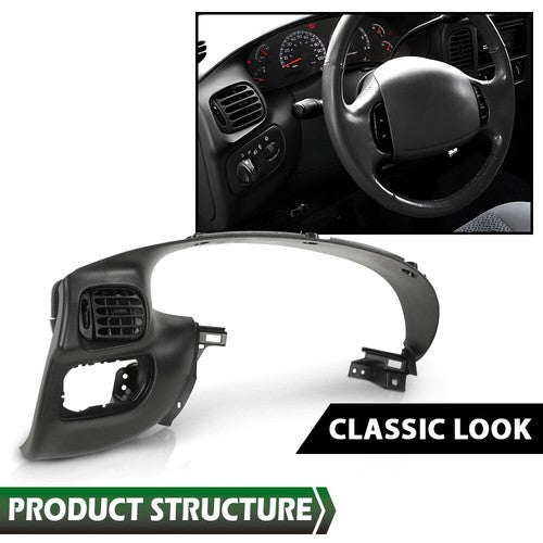 Solid Spare Fit For 1997-2003 Ford F150 Expedition Dash Instrument Cluster Bezel Panel Black