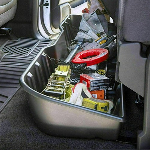 Solid Spare Black Underseat Storage Box for 07-18 Chevy Silverado 07-19 GMC Sierra CREW CAB